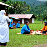 Community Disaster Preparedness**

"A diverse group of Malaysian villagers, fully clothed in modest traditional clothing (baju kurung, baju melayu), participating in a disaster preparedness drill organized by NADMA volunteers. The scene shows them practicing first aid and evacuation procedures in a kampung setting with traditional Malay houses in the background. Focus on community spirit and resilience. Safe for work, appropriate content, professional, perfect anatomy, natural proportions, well-formed hands. The image should convey a sense of proactive preparation and family-friendly community involvement."

**